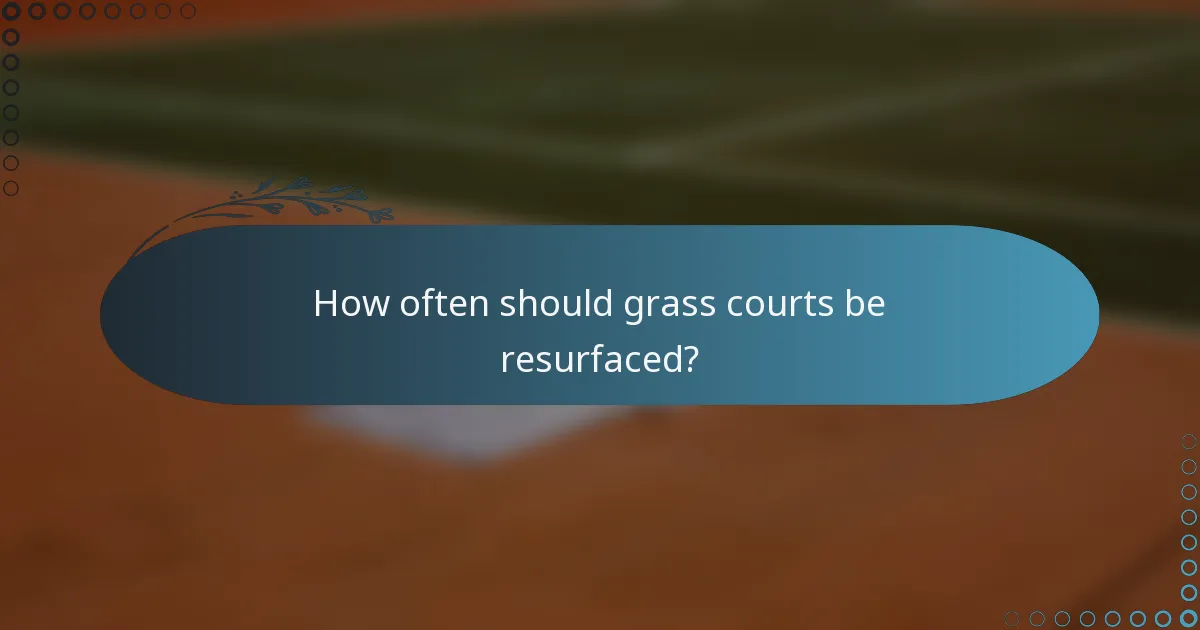 How often should grass courts be resurfaced?