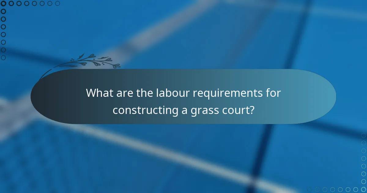 What are the labour requirements for constructing a grass court?