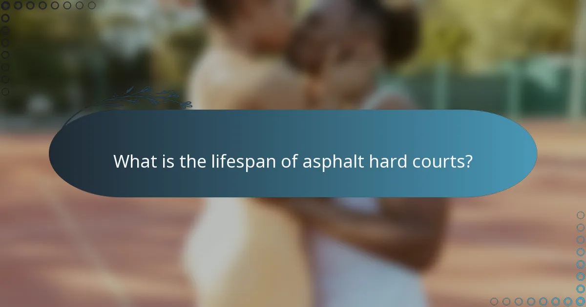 What is the lifespan of asphalt hard courts?