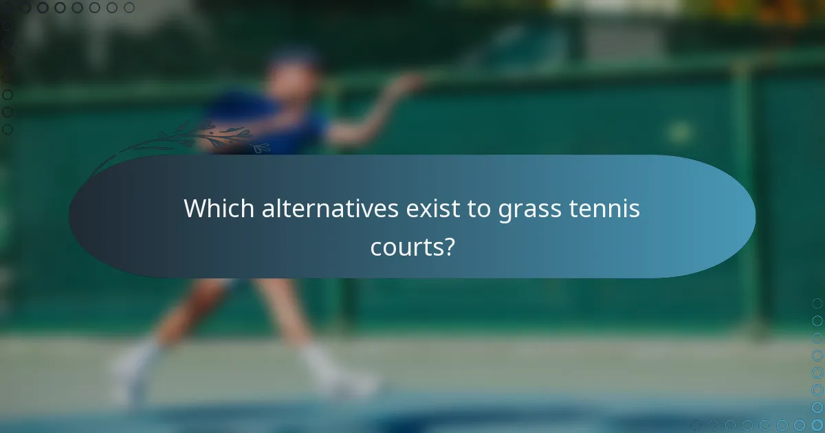 Which alternatives exist to grass tennis courts?