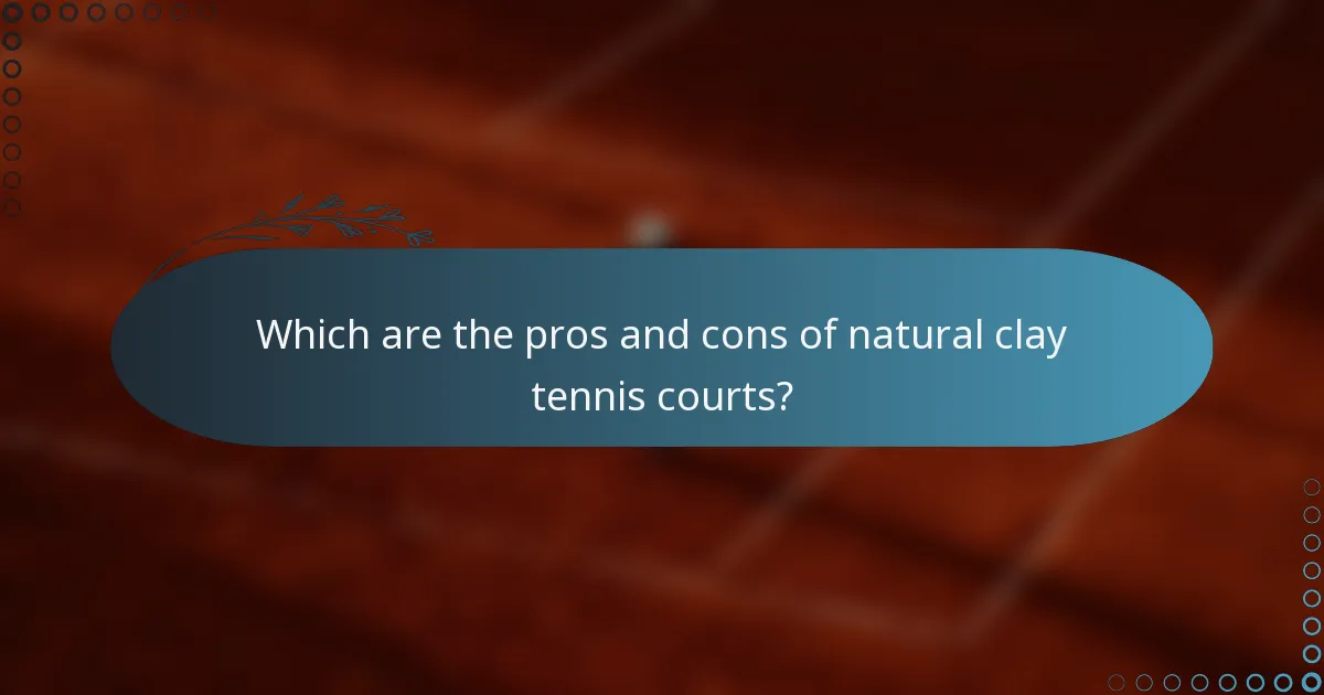 Which are the pros and cons of natural clay tennis courts?