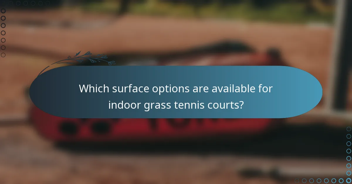 Which surface options are available for indoor grass tennis courts?